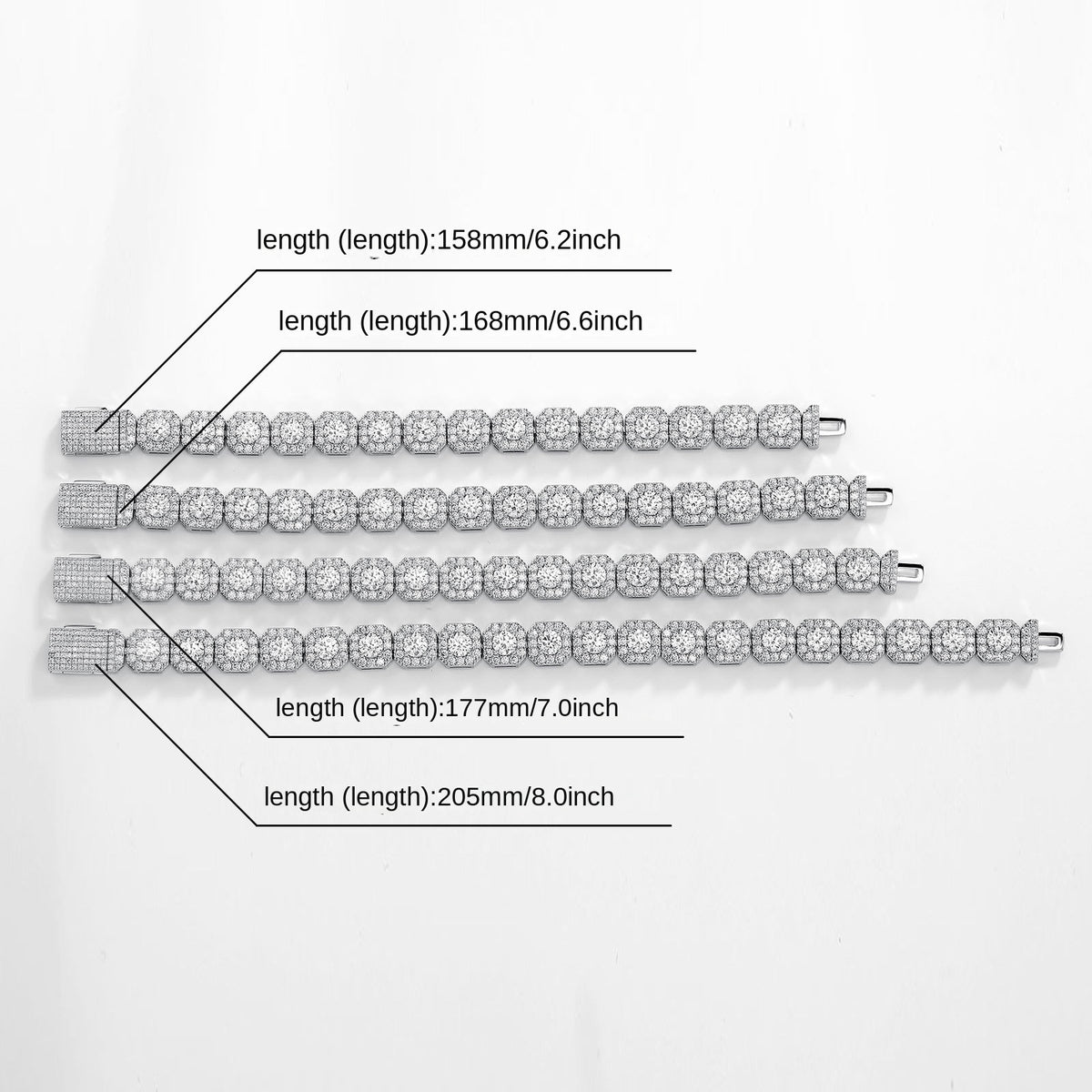 Bracelet Chaîne Cubaine Glacée — Zircon 5A Tendance