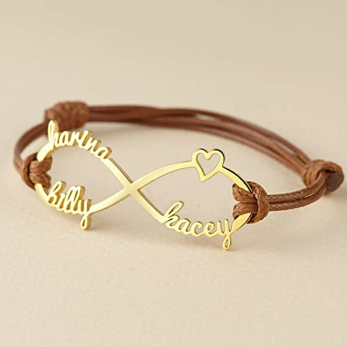 Bracelet Maman Personnalisé Prénoms des Enfants Bracelet Infini