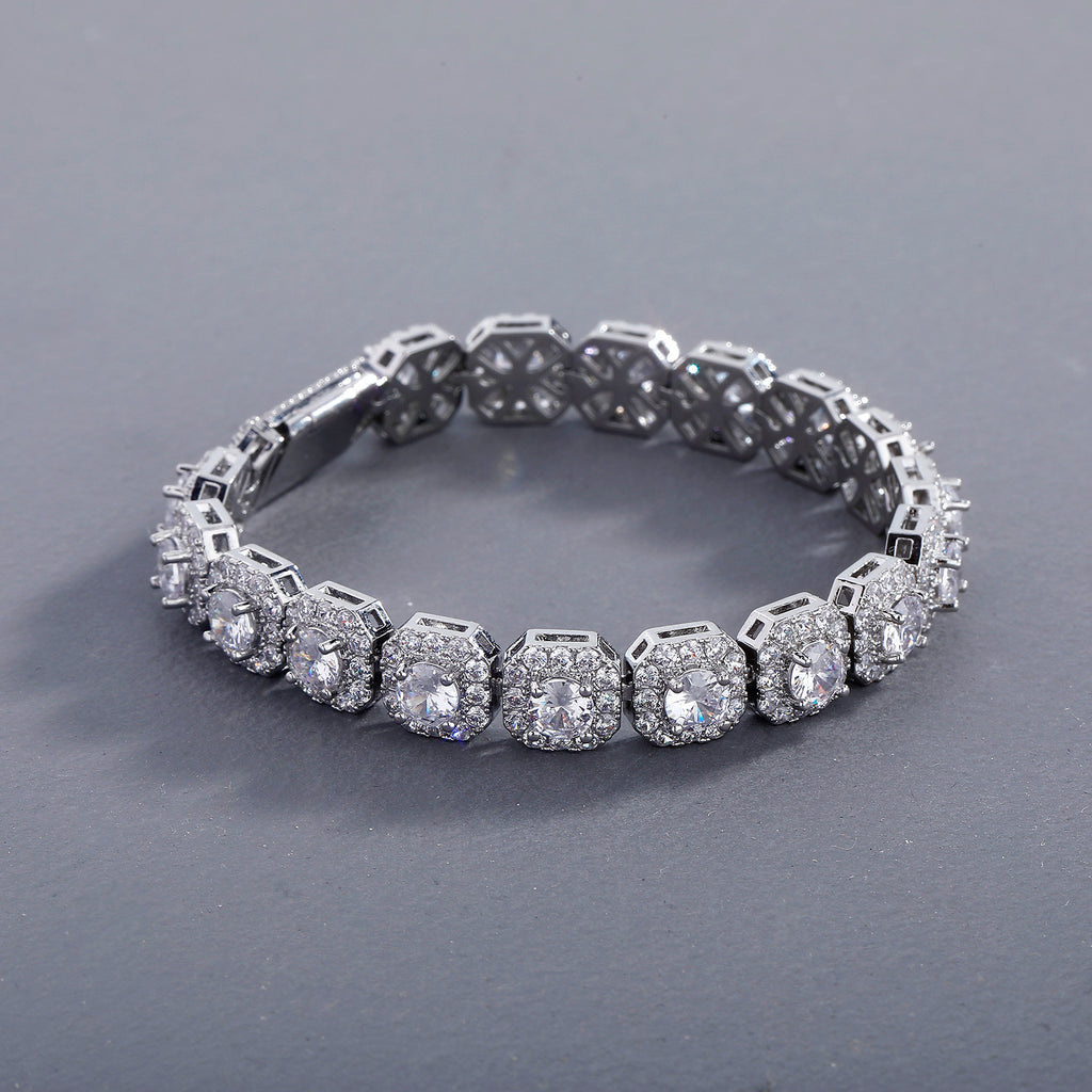 Bracelet Chaîne Cubaine Glacée — Zircon 5A Tendance
