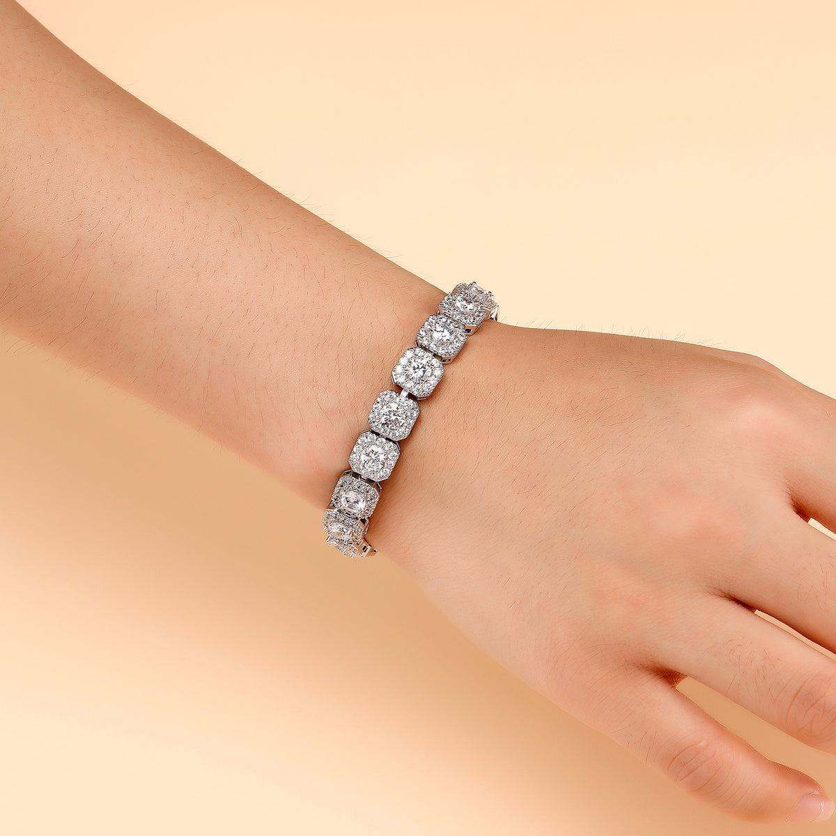 Bracelet Chaîne Cubaine Glacée — Zircon 5A Tendance