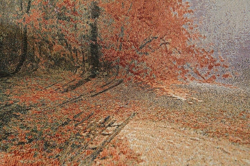 Autumn Authentic Tapestry Throw Blanket - Decorative Orange Fall